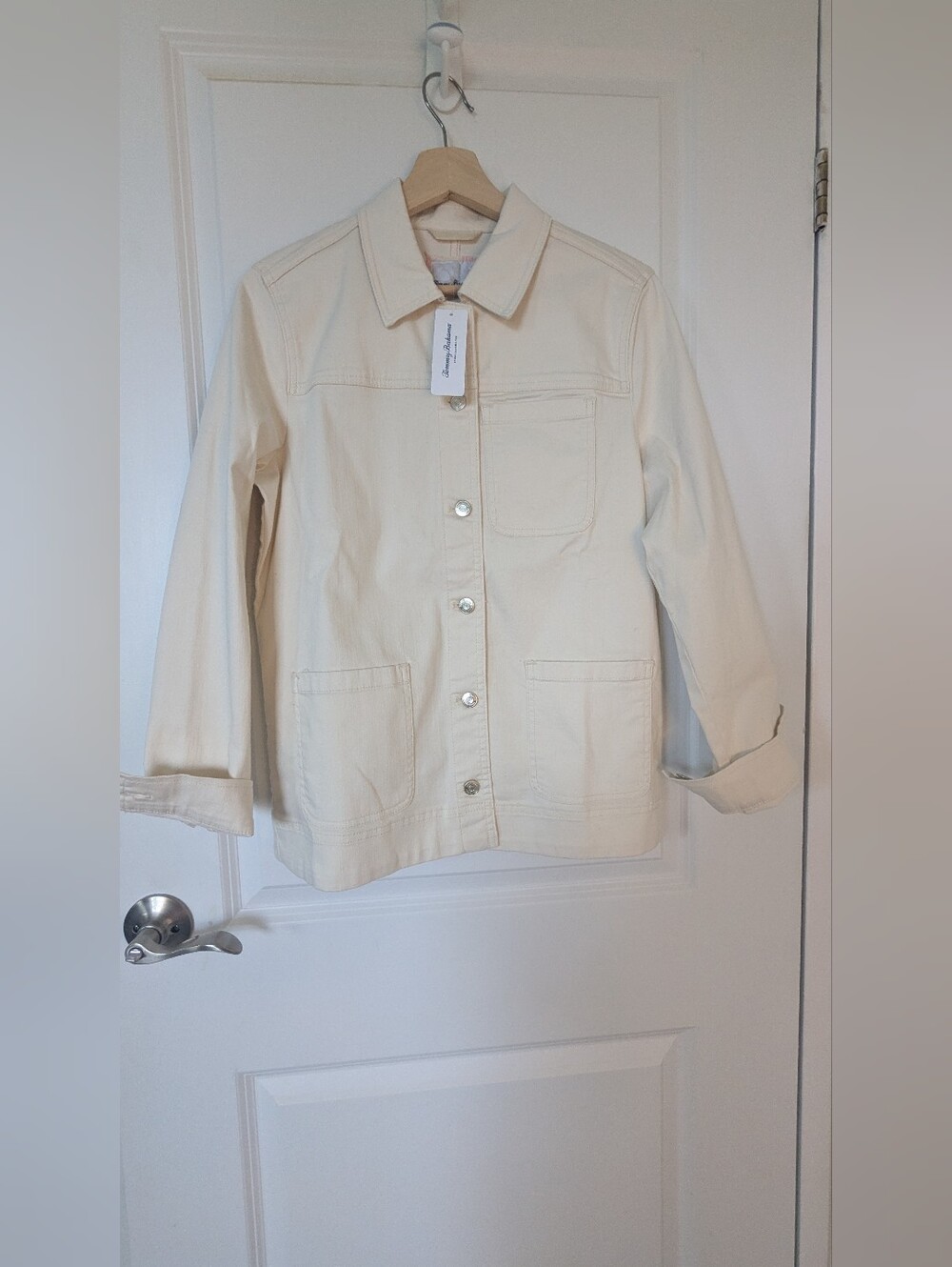 Tommy Bahama Cream Utility Jacket / Denim Shirt Jacket — NWT Size Small